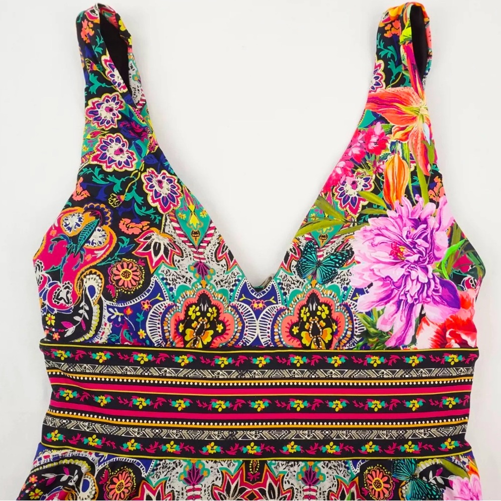 NWT [Johnny Was] Hannah Skirted Floral Printed One-Piece Swimsuit Womens Size XS - Picture 6 of 16